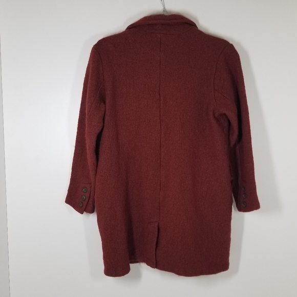 Rachel Zoe Rust Red Wool Blend Button Sweater Jacket Pockets Size Large - Picture 6 of 6